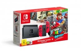 Nintendo Switch - Red + Super Mario Odyssey nintendo-switch